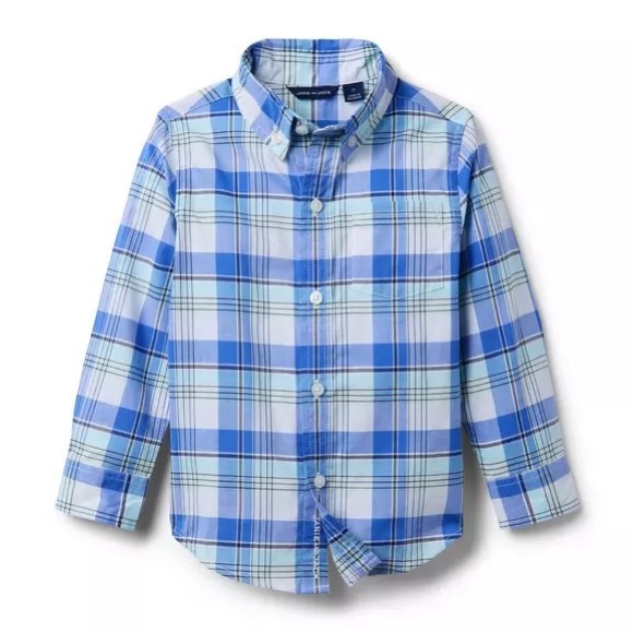NWT Janie and Jack The Madras Plaid Shirt Blue - Picture 2 of 7